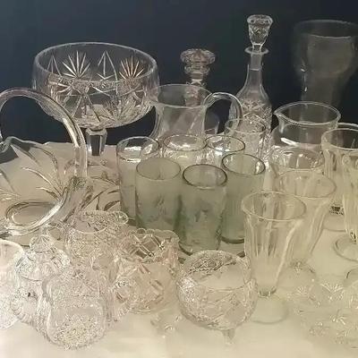 Elegant Clear Cut Glassware Collection