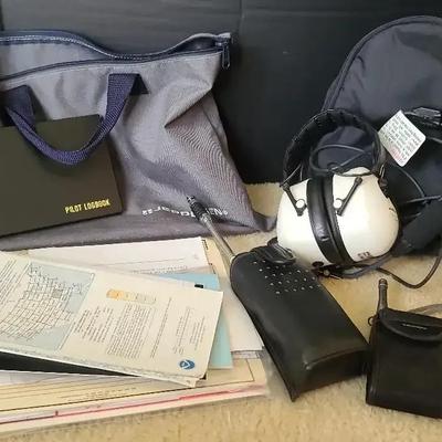 Pilot Headset, Logbook, Charts & Aviation Accessories