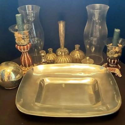 Pottery Barn Glass Tray & Decorative Glassware Collection