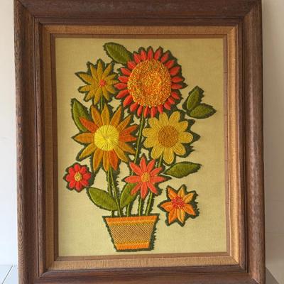 Cross Stitch Floral Art