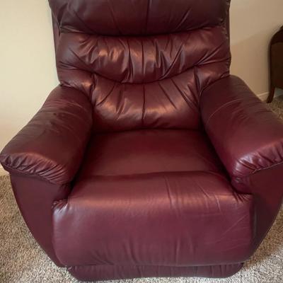 Deep Maroon Leather Recliner