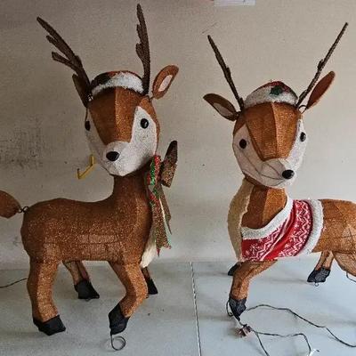 2 Light Up Deer 