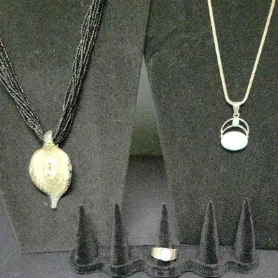 Silver And Murano Glass Necklaces