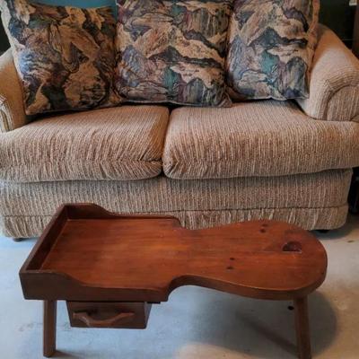 Unique Solid Wood Table and Loveseat