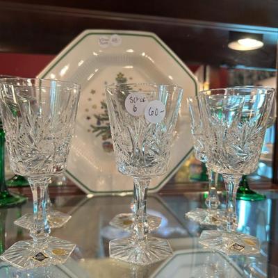 Sale Photo Thumbnail #413: Set of 6 vintage Bohemia crystal stems. 