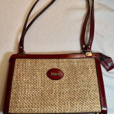 John Romain Woven Raffia Straw Shoulder Bag 