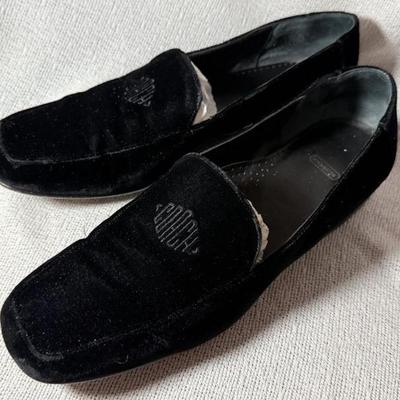 Coach Black Velvet Loafers 
