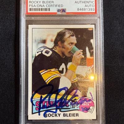 1975 Topps Rocky Bleier Rookie RC Autograph PSA/DNA