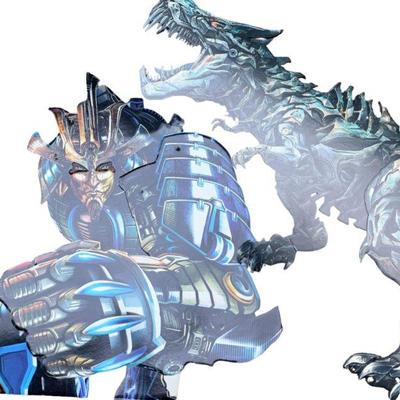 Transformers Display Duo – Bayverse Bugatti & Dinobot Standees