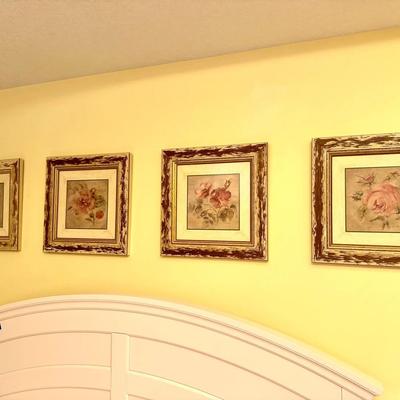 (4) “Blum” Pink Floral Prints 