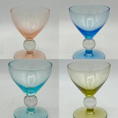 (4) Tiffin Style Glasses-UV Reactive