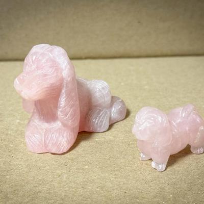 (2) Finely Carved Stone Dogs