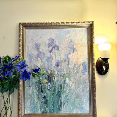 Signed Henrietta Milan Iris Painting