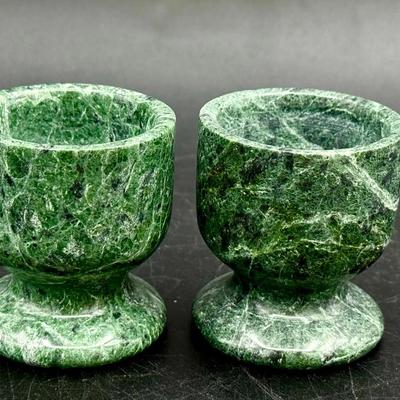 (2) Stone Egg Cups
