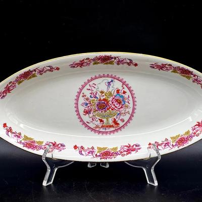 vintage French porcelain dish by Couleuvre Ligne Limoise Serving Dish