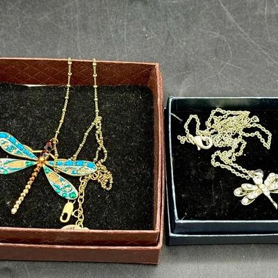 (2) Dragonfly Necklaces 