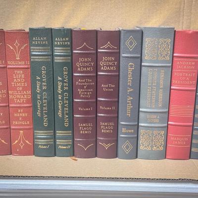 (9) Leather Bound Presidential Biography Books