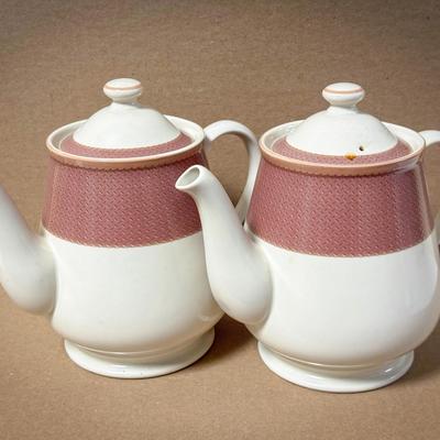 (2) Noritake Stoneware Safari Rosewood Coffee Pots