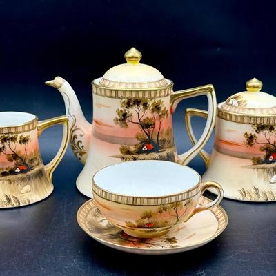 Antique Nippon Hand Painted Tea Set