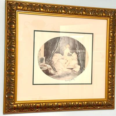 Louis Icart “Pink Alcove” Print