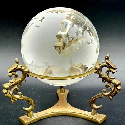 Glass Globe W Metal Stand 