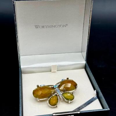 Austrian Crystals Worthington Butterfly Pin  