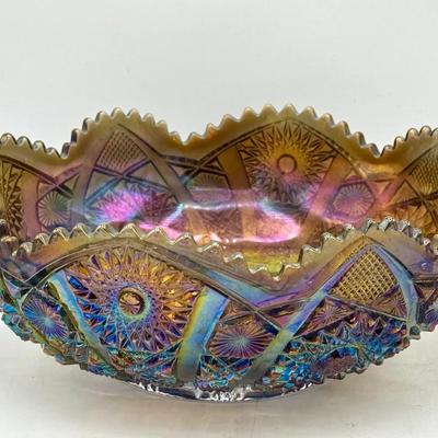 Imperial Amethyst Carnival Glass Bowl