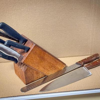 Knife Block Feat Connoisseur Chef Knife & Meat Knife