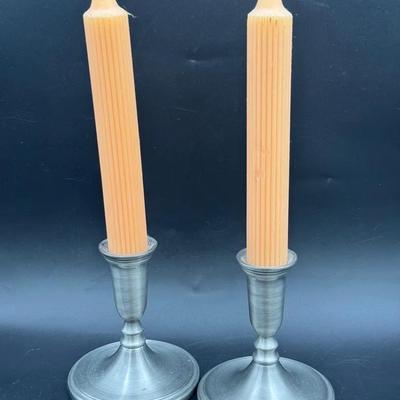 (2) Metal Candlestick Holders 