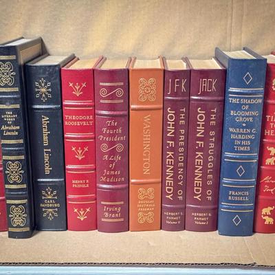 (10) Library of the Presidents Leather Bound Books – Lincoln, Roosevelt, Kennedy