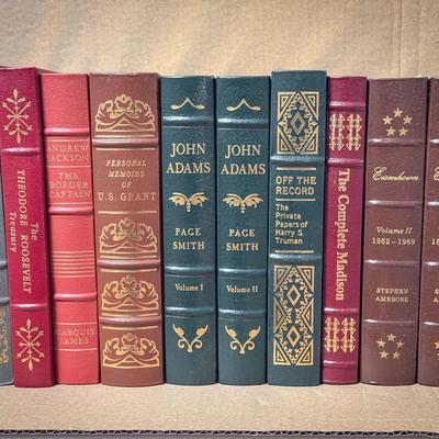 (10) Library of the Presidents Leather Bound Books – Grant, Adams, Madison, Eisenhower