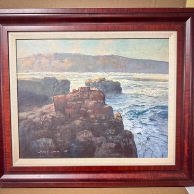 James O’Neil 1980 Seascape Oil Painting, Signed & Framed