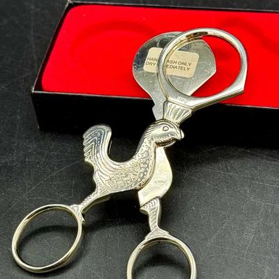 Williams Sonoma Nickel Rooster Design Egg Topper Cutte