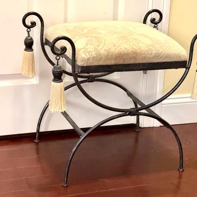 Regency Style Tassel Vanity Bench 
