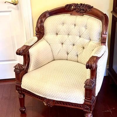 Antique Victorian Style Tufted Chair