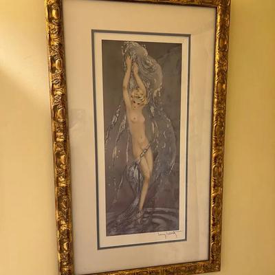 “Fountain” Signed Framed Art by Louis Icart 
