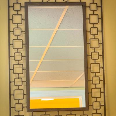 Sturdy Geometric Iron Mirror