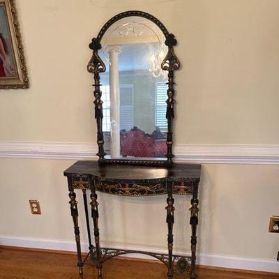 Egyptian Revival Table and Mirror