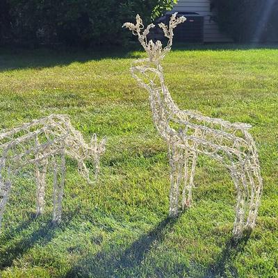Lit Lawn Deer Pair (G)