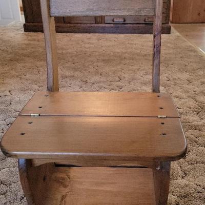 Vintage Wood Seat and  Stepstool