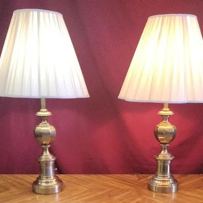 Pair Of Stiffel Brass Lamps