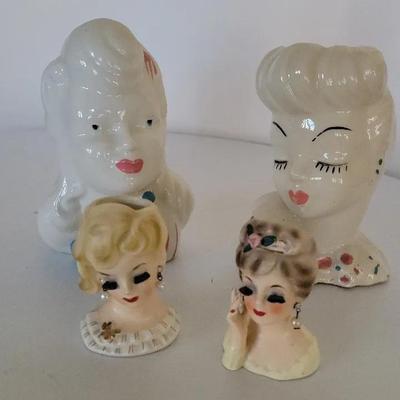 Vintage Lady Head Vases