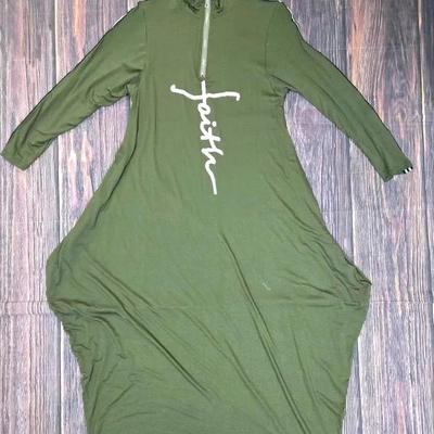 "JJ" Kara Chic Olive Green Faith Dress