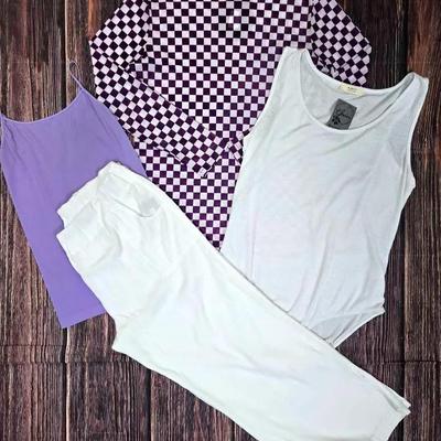"JJ," "Again," "NikiBiki," & "Sterling Kreek" Purple & White