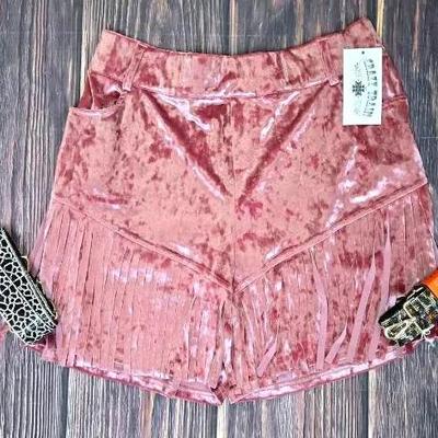 "Crazy Train" Fringe Shorts and Unique Back Straps