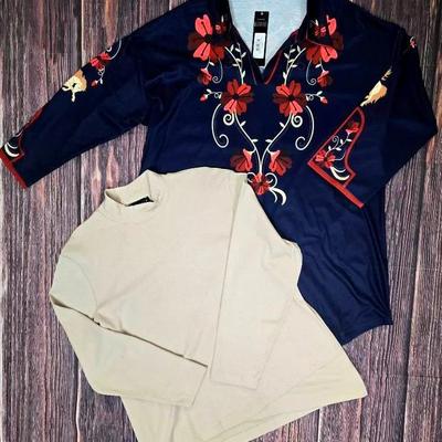 "Lucky & Blessed" Tunic & "N Touch" Mock Neck Top