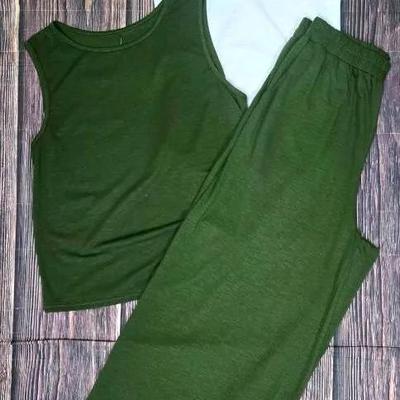 "Again" Bodysuit & an Olive Green Pant Set