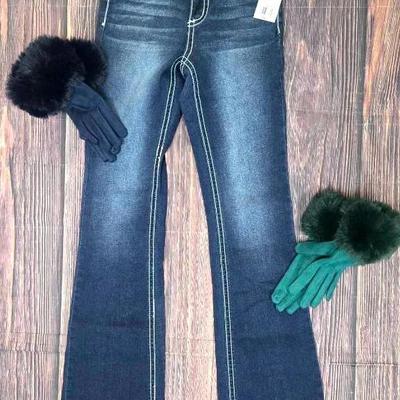 "YMI" Heavy Stitch Boot Cut Jeans with Gloves