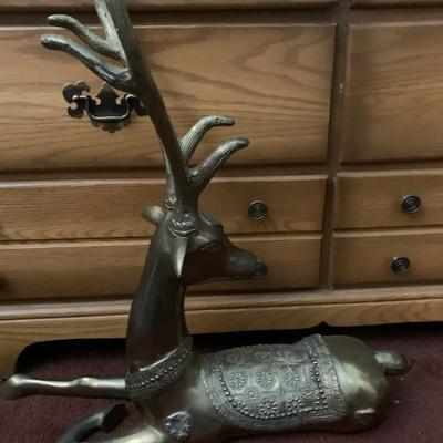 Vintage Sarreid Brass Deer Statue