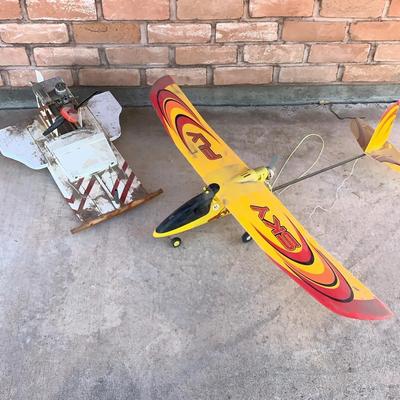 Vintage Toy Airplane And Boat 